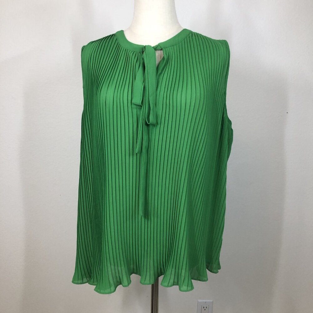 Endless Rose Anthropologie Women’s Large Green Pleated Neck Tie Classy Workwear